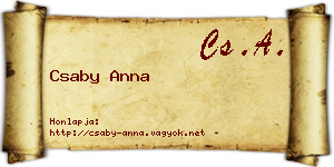 Csaby Anna névjegykártya