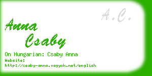 anna csaby business card